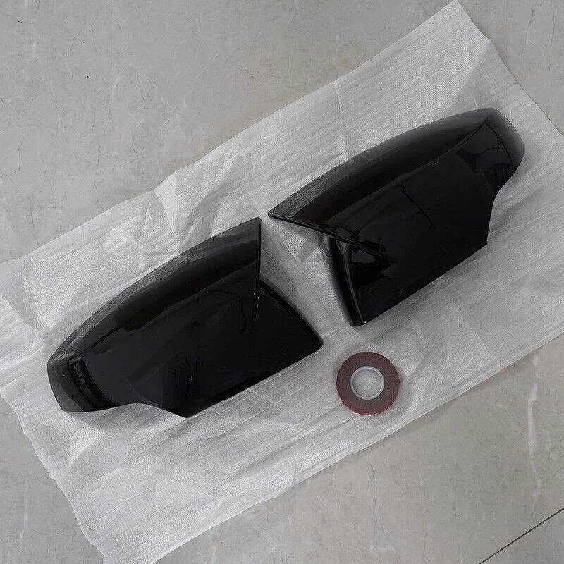 For Subaru Crosstrek Forester Impreza XV Side Rearview Mirror Cover Gloss Black - Image 4 of 4