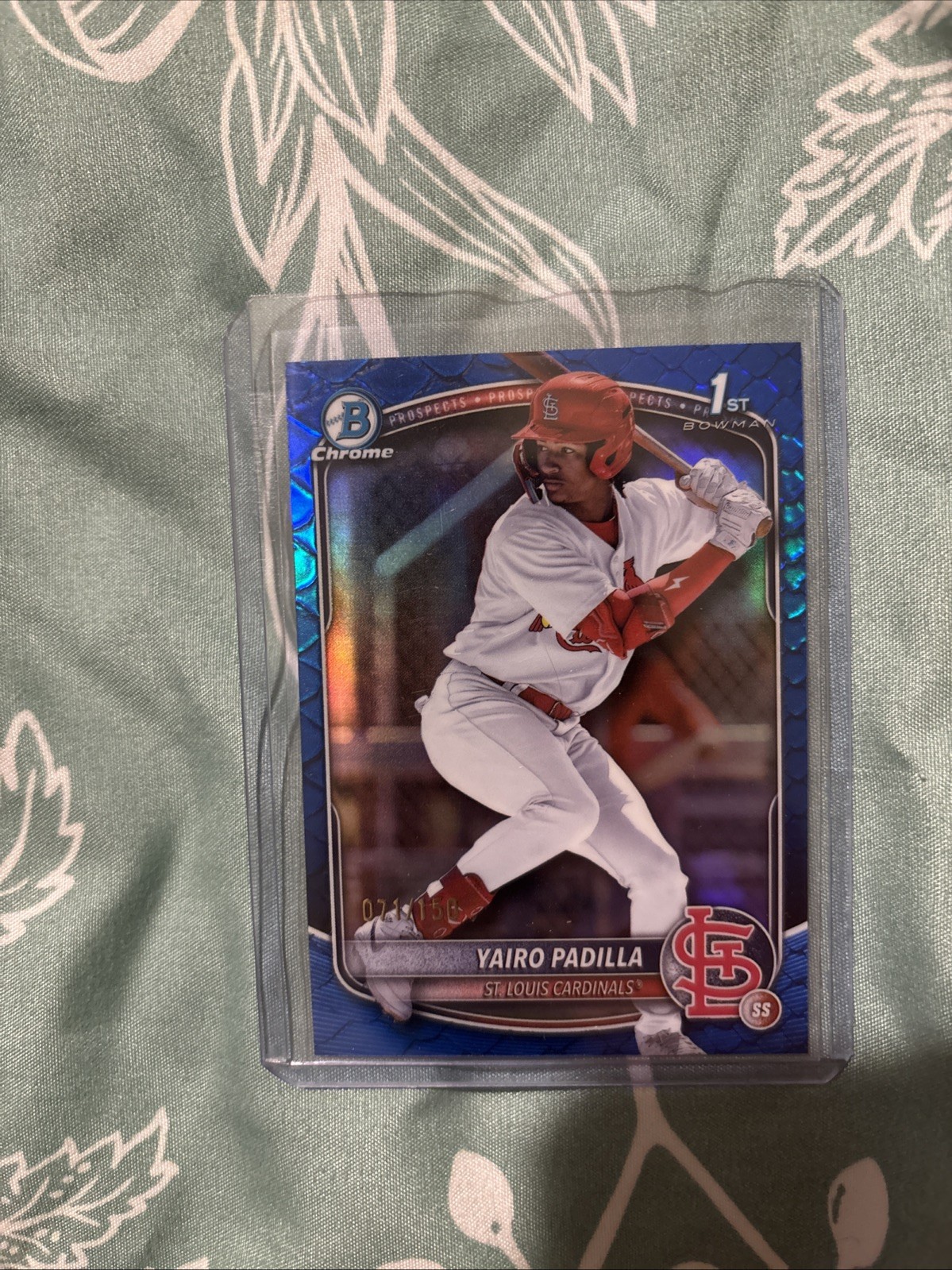 2025 Bowman Chrome-#BCP-236 Yairo Padilla 1st Blue Reptilian Refractor /150