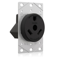 ELEGRP 30 Amps RV Receptacle, Flush Mounting Power Outlet, NEMA TT-30R 125V, Ele