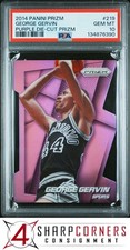 2014 PANINI PRIZM PURPLE DIE-CUT #219 GEORGE GERVIN HOF #/139 POP 1 PSA 10