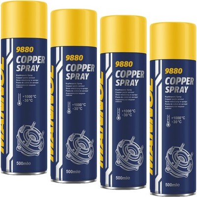 4x 500 ml MANNOL KUPFERPASTE SPRAY COOPER BREMSENSPRAY SCHMIERPASTE BREMSPASTE