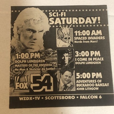Masters Of The Universe Dolph Lundgren Frank Langella Vintage Print Ad Tpa32