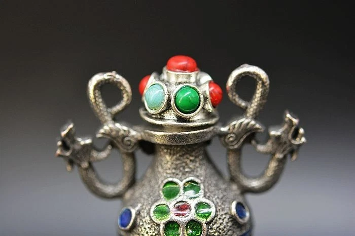 Tibetan Old Silver Dragon Buckle A7 - Image 4 of 4