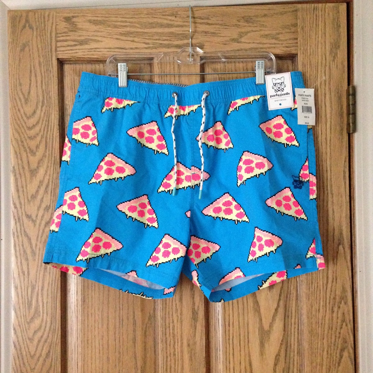 PARTY PANTS MEN'S PIXEL PIZZA SWIM TRUNKS - SIZE XL | eBay