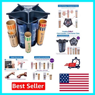 Super Easy 5-in-1 Coin Counter - Ideal Gift for Learning Financial Skills