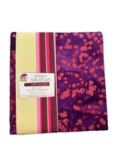 Stash Sampler Half Yard Purple & Pink 18”x42” 100% Cotton Exotic Batik Quilting