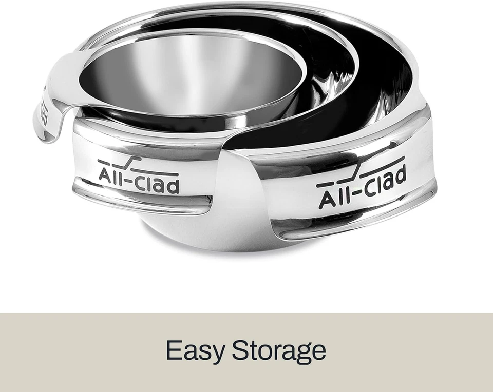 Mini cuencos medidores de acero inoxidable anidados 3 piezas 1, 1/2 y 1/4 taza Foto 3 de 4