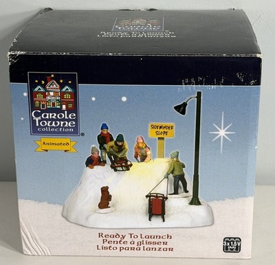 Lemax Christmas Carole Towne Collection Animated Ready To Launch FOR PARTS