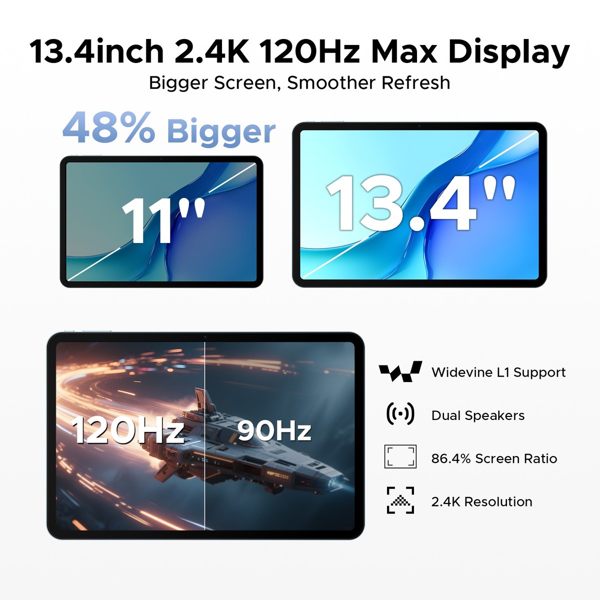 POCKAM P13 Pro Android 16 Tablet 13.4 inch Tablet 48GB+256GB