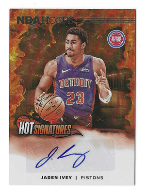 Jaden Ivey, Auto Hot Signatures, 2024-25 Panini NBA Hoops #HS-JIP, Pistons