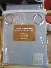 2 West Elm Cotton Canvas grommet Drapes panels curtains 48 X 108 mist New