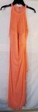 Davids Bridal Women's Size 10 Coral Mesh illusion Cut Away Neck Dress New Tags