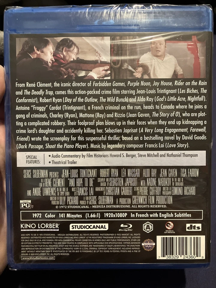 AND HOPE TO DIE (Clement, 1972) - Kino Lorber Blu-ray - Trintignant, Robert Ryan - Image 3 of 4