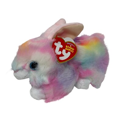 Original TY Beanie Babies SHERBET Happy Easter Bunny Multicolored