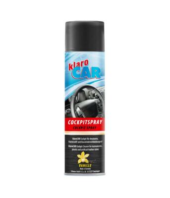 12x 300ml klaroCAR Cockpitspray Vanille für Amaturen Kunststoff Kunstleder Sprüh
