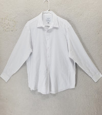 Calvin Klein Men Shirt Extra Large White Cotton Blend Long Sleeve Button Down
