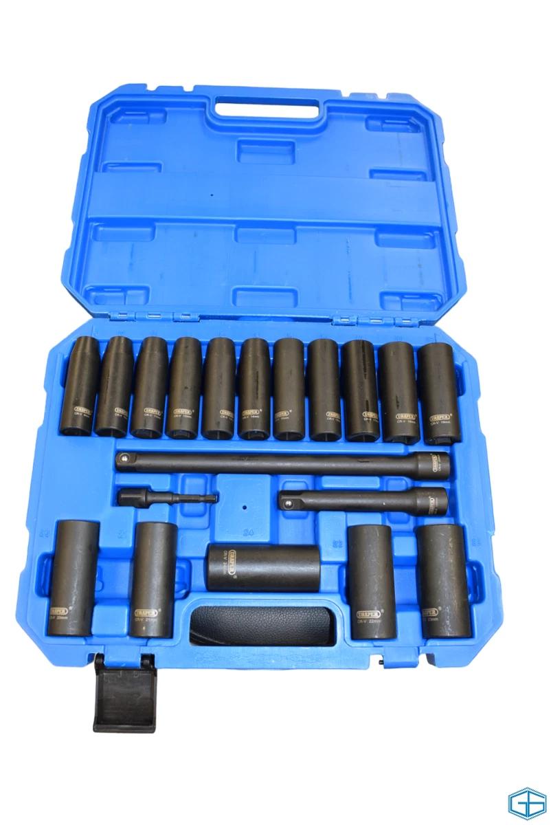 DRAPER 19 PIECE METRIC DEEP IMPACT SOCKET SET 1 2