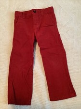 Janie  Jack Boys 3 Cotton Red Corduroy Pants w/ Adjustable Waist  Zipper