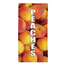Vertical Vinyl Banner Multiple Sizes Peaches Food and Drink Business Outdoor