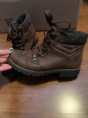 Womens Kohl s Sonoma Size 7 Med Brown Dress Boots Lace Up Ankle Boots