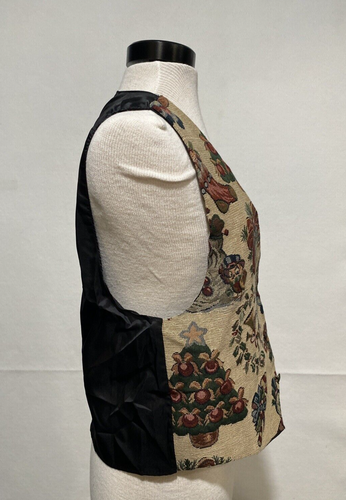 Vintage Gitano Holiday Tapestry Women's One Size Fits Most Button Up Vest - Picture 2 of 9