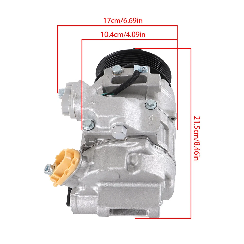 Compresor de aire acondicionado con embrague apto para Ford Taurus 2013-2019 Ford Flex 198358 2013-2019 Foto 2 de 4