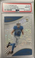 Aidan Hutchinson 2022 Chronicles CLEAR VISION ROOKIE HOLO GOLD RC /10 PSA 10 🔥