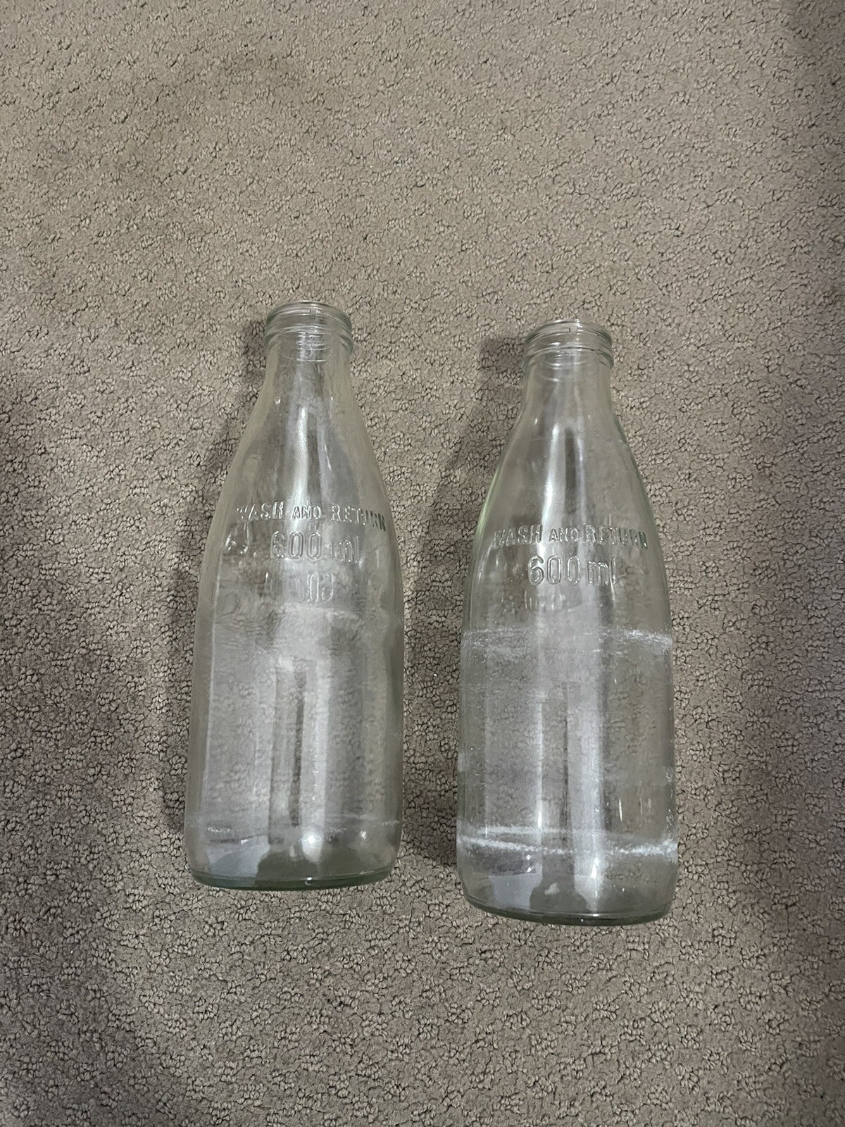 Vintage Glass Milk Bottles X 2 600 MLS Deceased Estate Kitchen eBay