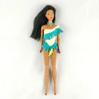 Vtg 1995 Color Splash Pocahontas Barbie Doll Dress Black Long Hair Mattel Disney