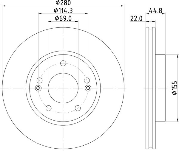 2x Mintex Discs Front fits Hyundai Ioniq 1.6 GDI Hybrid Elektro Kia Niro E-NIRO
