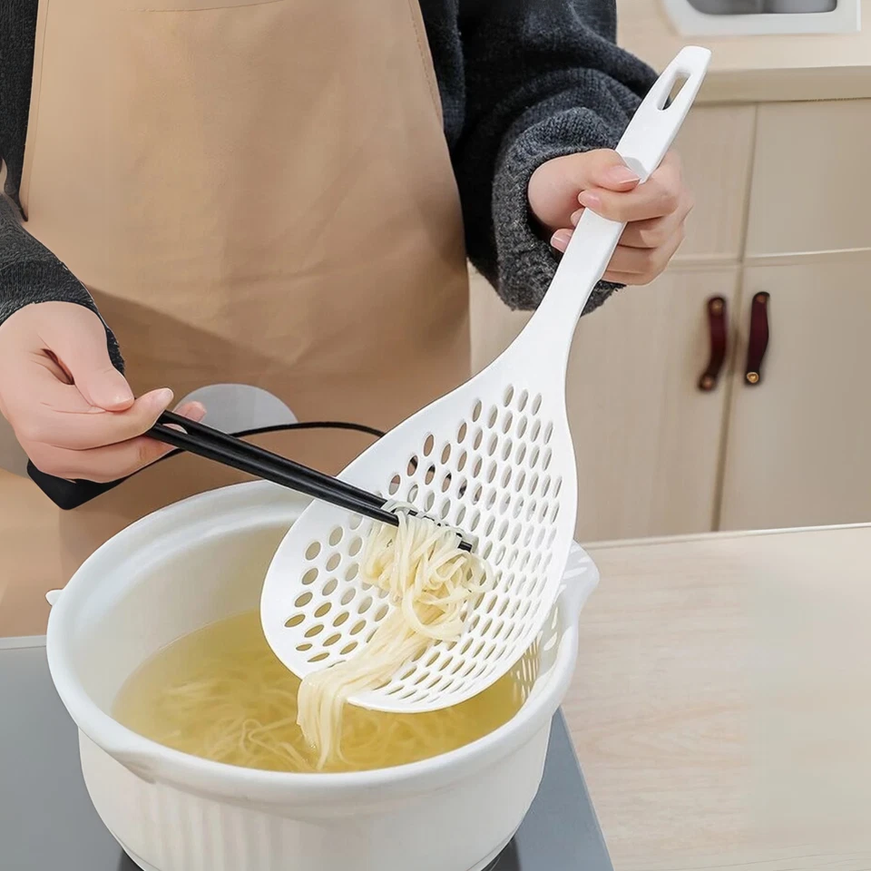 1x Slotted Spoon Skimmer Mesh Spoon Kitchen Strainer Net Fry Spoon Large - Image 4 of 4