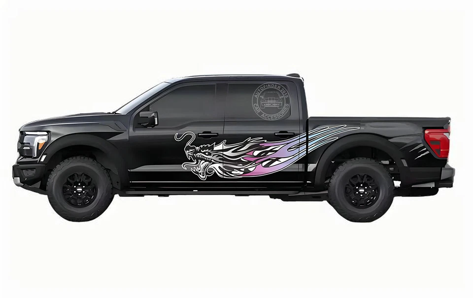 Calcomanía larga Dragon Graphics para Ford Raptor F-150 maletero puerta lateral pegatina vinilo Foto 3 de 4