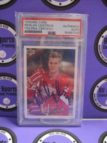 Nicklas Lidstrom Autographed Signed 1991-92 Young Guns Card PSA Slab #84687725 - Picture 1 of 9