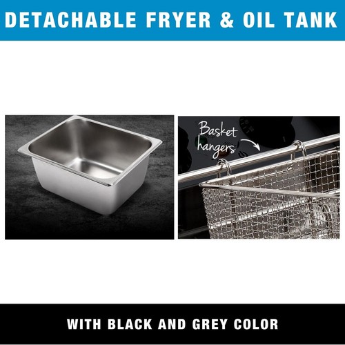 Truvana Electric Commercial Deep Fryer Twin Frying Basket Chip Cooker Kitchen - Picture 11 of 12