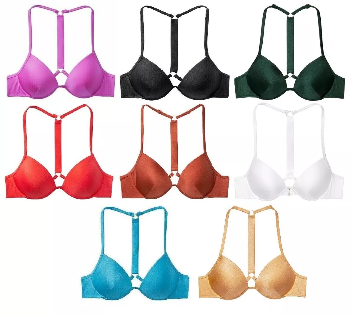 VICTORIAS SECRET SHINE STRAP MALIBU FABULOUS PUSH UP T BACK BIKINI