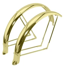 ORIGINAL LOWRIDER 26" ALL GOLD BICYCLE CRUISER BIKE FENDER SET FLARED DUCKTAIL.