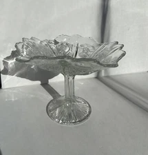 Clear Compote With Flower Design