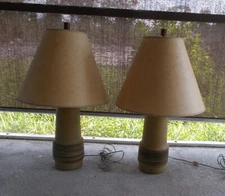 2 Vtg Mid Century Modern Martz Marshall Studios Ceramic Table Lamp MCM pair