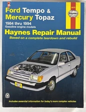 Haynes Repair Manual 1984-199 Ford Tempo Mercury Topaz Gas Engine Models #36078.