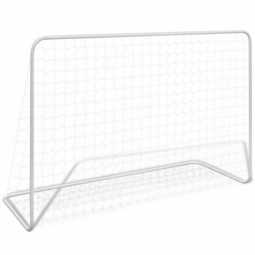 Football Goal with Net 182x61x122 cm Steel White vidaXL - Picture 1 of 4