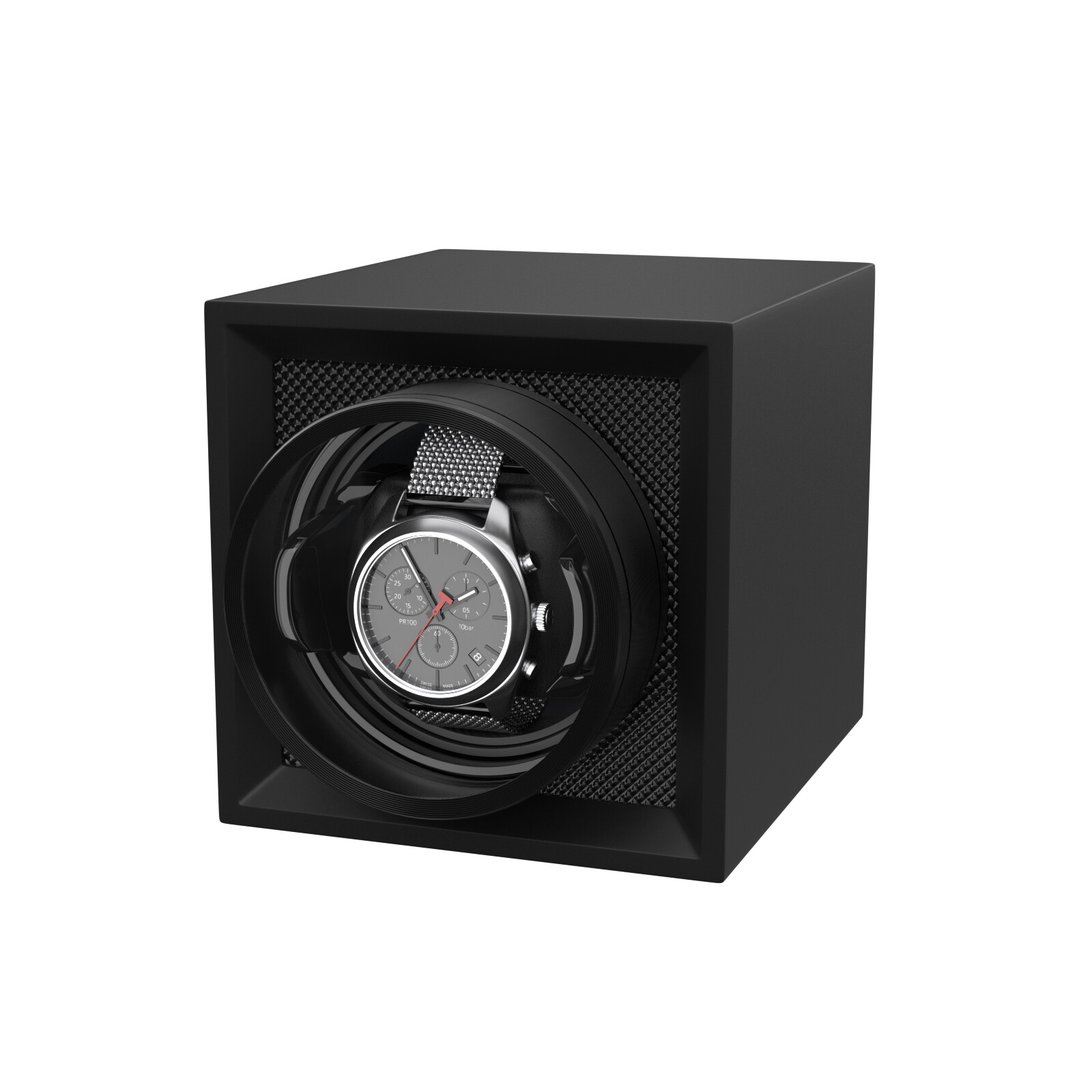 Single Automatic Watch Winder Box With Dual Power Supply Quiet Mabuchi
