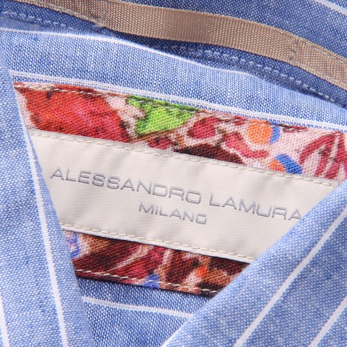 1587AT camicia uomo ALESSANDRO LAMURA man linen shirt - Imagen 4 de 4