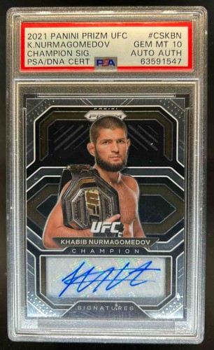 2021 Prizm UFC Khabib Nurmagomedov Champion Auto #CS-KBN PSA 10 Authentic