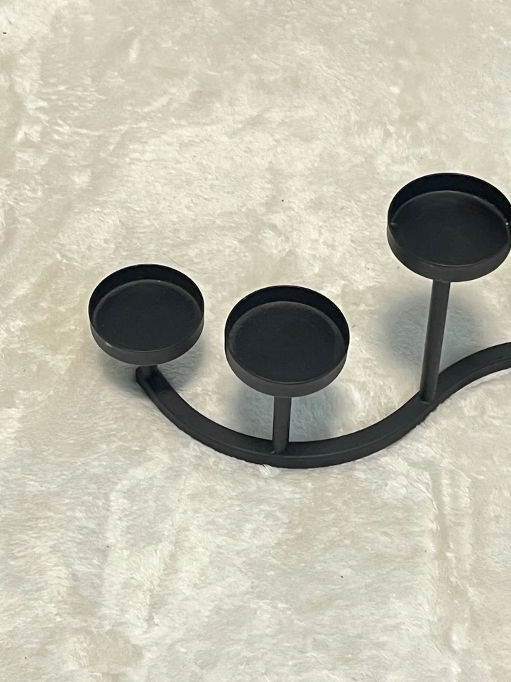 Black Metal 5 Tier Tea Light Candle Holder S Curve 12" Long 6" Tall for 2" Dia - Image 4 of 4