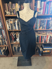 Brand New Vera Wang Womens Size 6 Black Sleeveless Cocktail Midi Dress Open Back