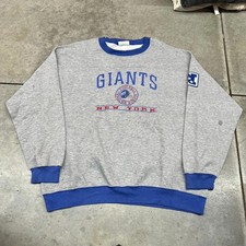 vintage new york giants grey and blue cuffed crewneck size xl