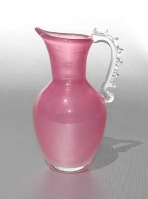 Murano exquisites Kunstglaskännchen, elegante Form, H.~11cm, ~250g, ~1950er