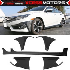 Fits 16-18 Honda Civic Sedan Hfp Style Front Rear Bumper Lip Side Skirts Pp