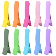 50pcs Colorful Alligator Duckbill Hair Clips Alloy Double Prong Curl Clips Se...