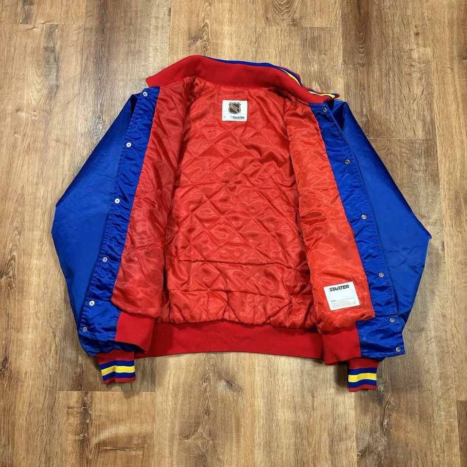 Vintage Starter Colorado Rockies Satin Jacket Mens XL NHL 80s Hockey Bomber - Image 2 of 4
